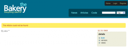 CakePHP Bakery Down